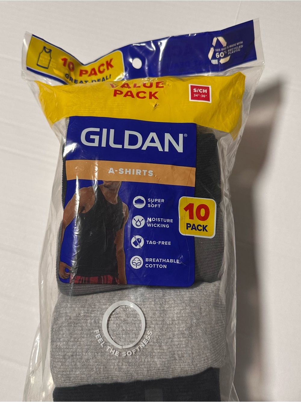 Gildan Men's 10-Pack A-Shirts - Black & Gray